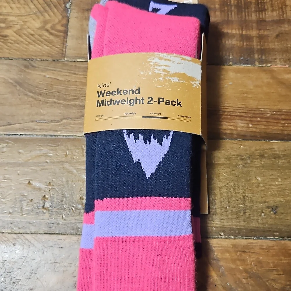 Burton Youth Weekend Midweight Socks: 2 Pack: PINK/PURPLE: NEW IN PACK: SIZE S/M